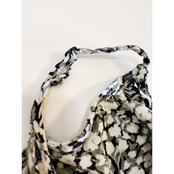 PATRONS OF PEACE Green Black and White Floral Spaghetti Strap Crop Top - Large - Picture 5 of 6